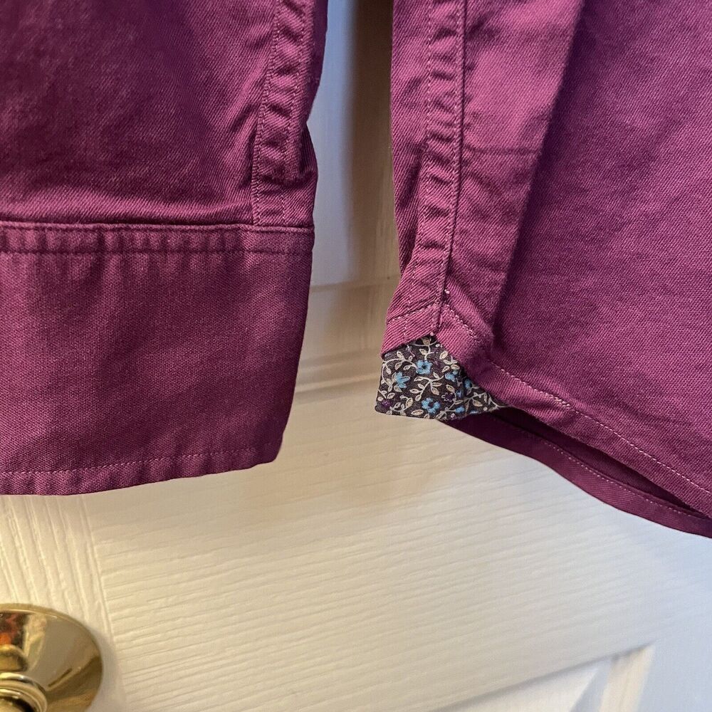 Tommy Bahama Men's XL Shirt Oasis Twill Solid Thistle Purple Silk Blend - Picture 2 of 14